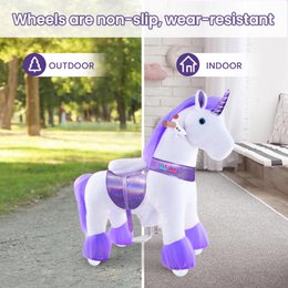 Ponycycle Ride su Toy Purple Unicorn | Età 3-4 | Peluche giocattolo da giro per animali | Classic U migliori regali