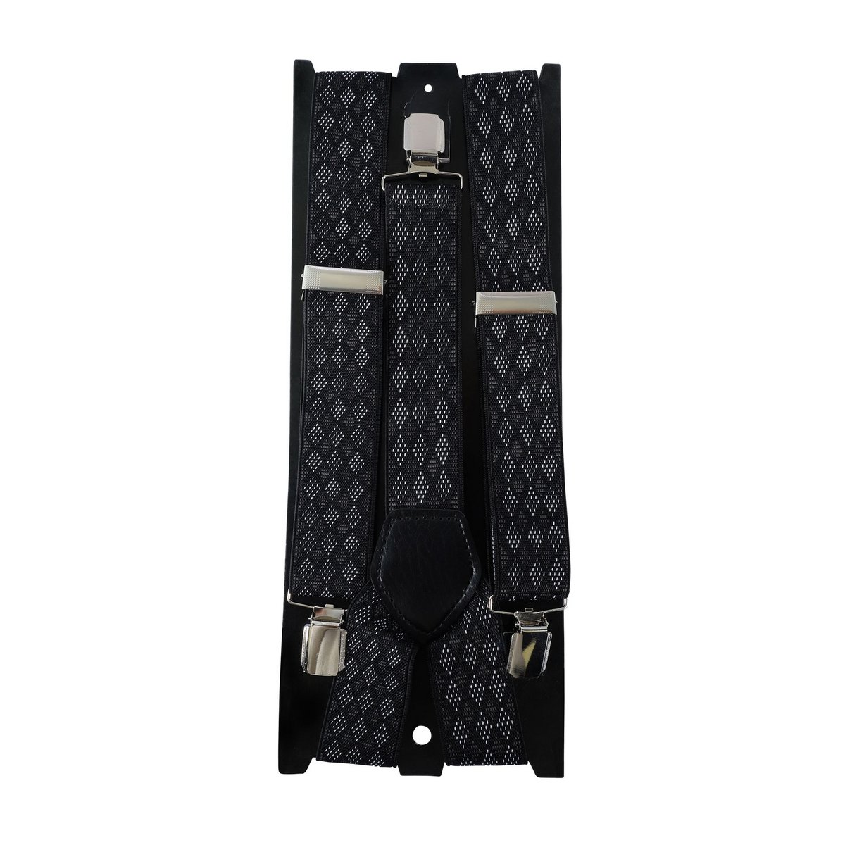 Suspenders total length 95 cm, black/white/gray