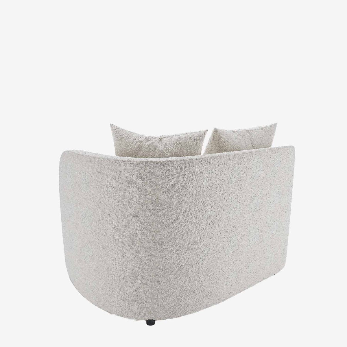 Gebogen modulaire 2-zitsbank in witte lusstof Alba
