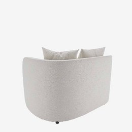 Canapé incurvé 2 places modulable tissu bouclé blanc Alba