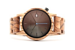 Men's watch full zebrano wood