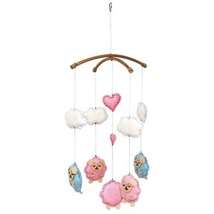 Felt mobile sheeps & clouds 50cm
