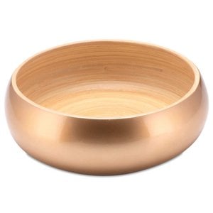 Obstschale aus Bambus Holz – Dekoschale mit glänzender metallic Lackierung