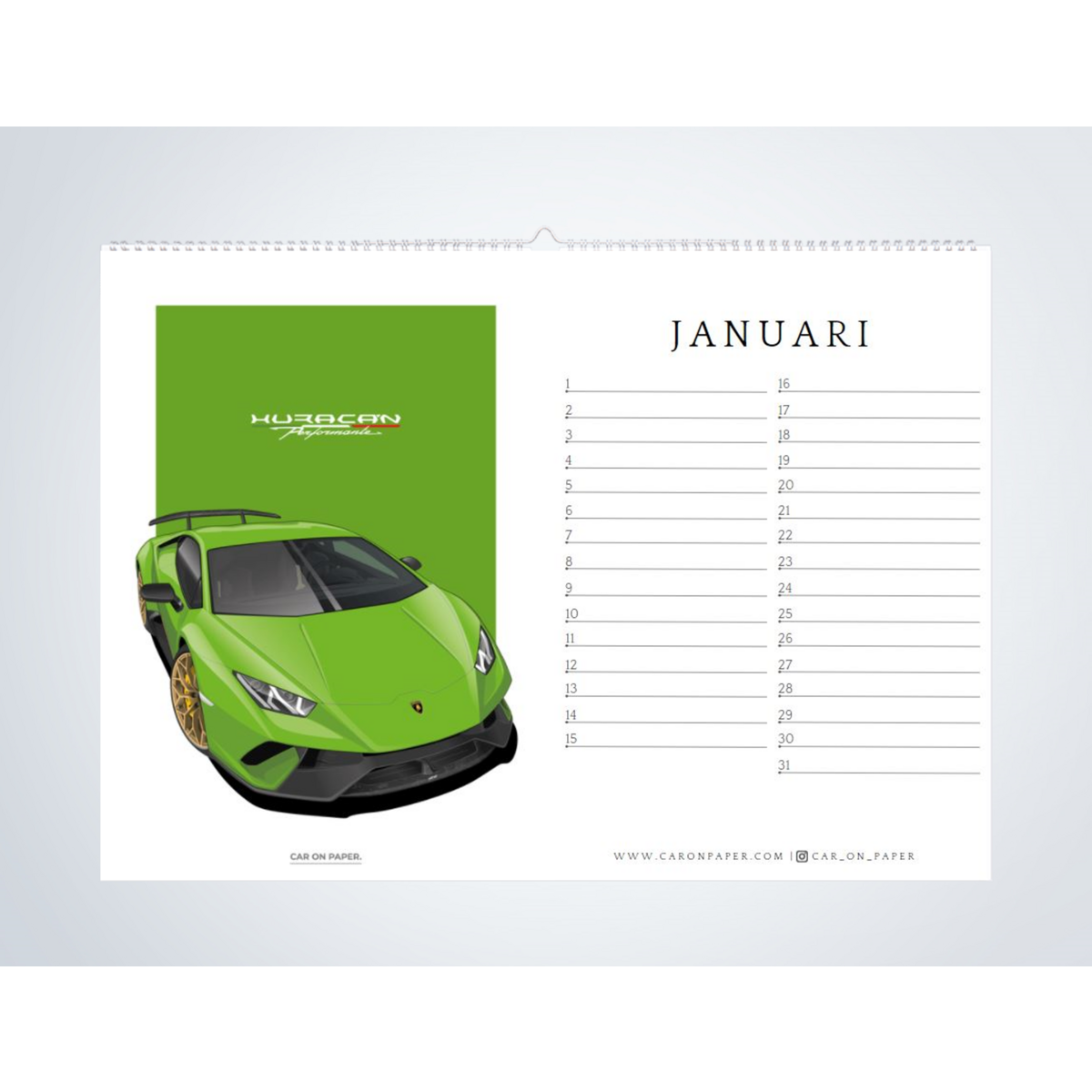 Car Birthday Calendar