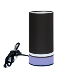 A black and purple table lamp with a cylindrical shape, measuring 15cm in diameter and 45cm in height. The lamp features a simple, modern design and is suitable for use as a pendant light.