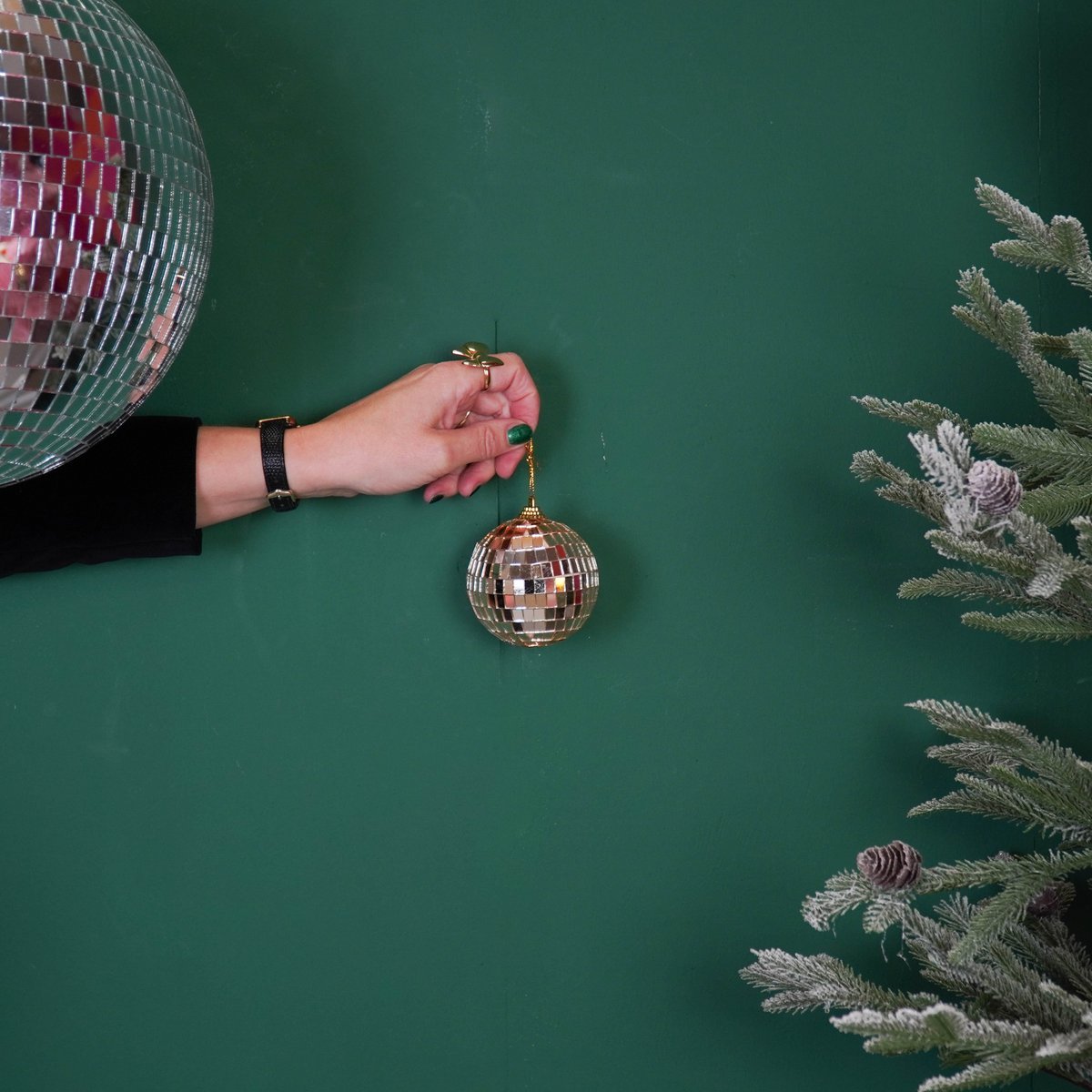Christmas Decoration - Christmas Hanger - Discoball - Foam - Gold - 8x8x8cm