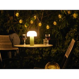 Soham LED Lamp, rechargeable, white/green