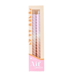 LED Swirl Candle lilla sand - sæt med 2