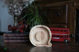 Wooden Piggy Bank Lille, brevpengebank, møntkasse, træboksepenge, sparer pengeboks