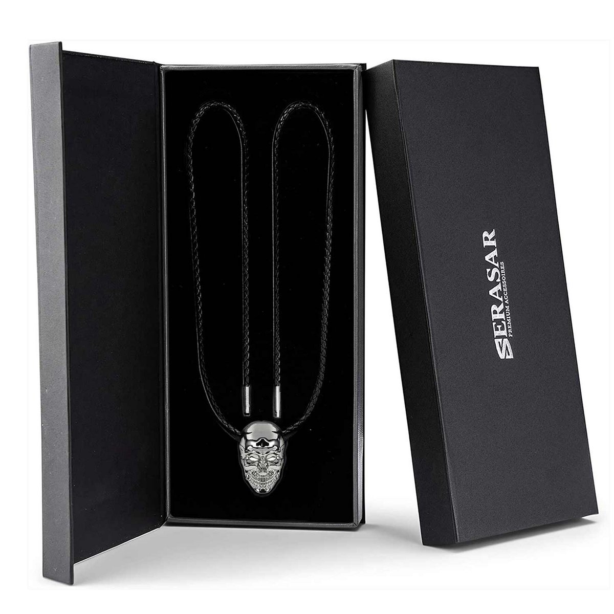 Collier en cuir "Crâne"
