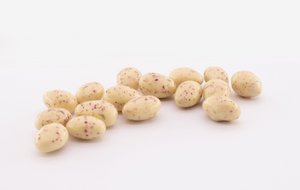 Geröstete Mandeln in weißer Schokolade mit Zitrone und Bio-Rosenblüten 2,5 kg – Bulk / Vrac / Granel / Loose