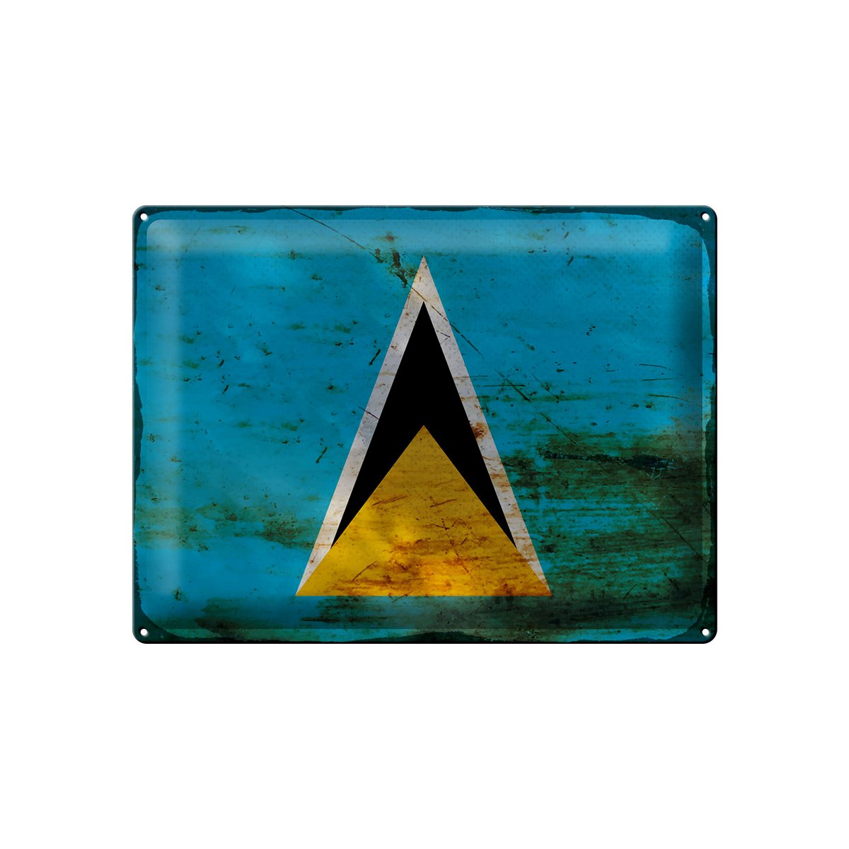 Tin sign flag Saint Lucia 40x30cm Saint Lucia rust