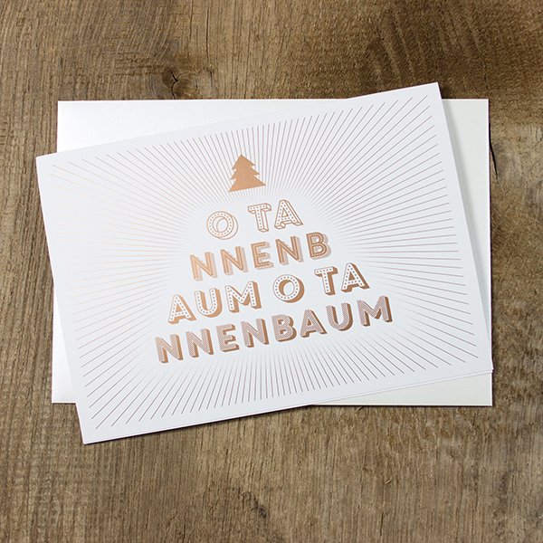 Greeting card O Christmas tree (envelope in white)