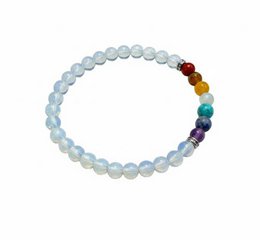 Damenarmband Opalit 6 mm mit Chakra-Steinen