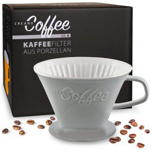 Creano porseleinen koffiefilterformaat. 4 steengrijs