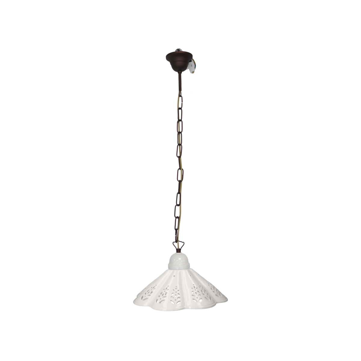 Perforated ceramic handkerchief chandelier d 30 cm with chain