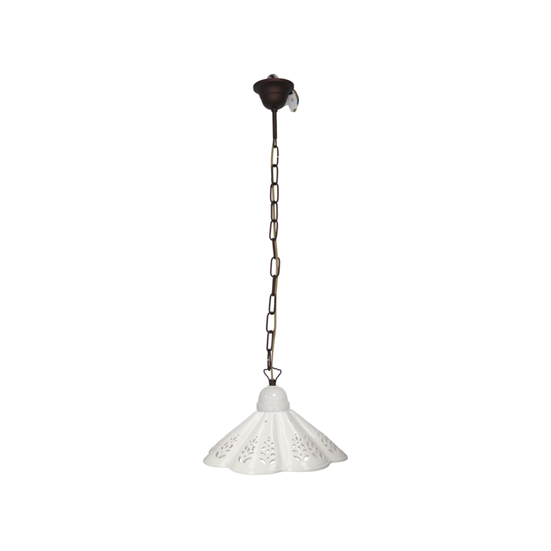 Perforated ceramic handkerchief chandelier d 30 cm with chain