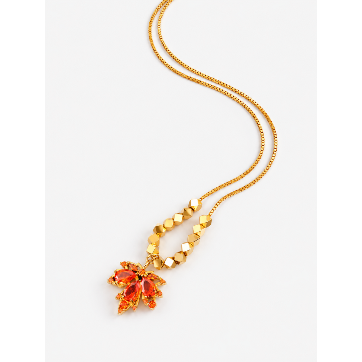 Herfst esdoorn stenen hanger ketting