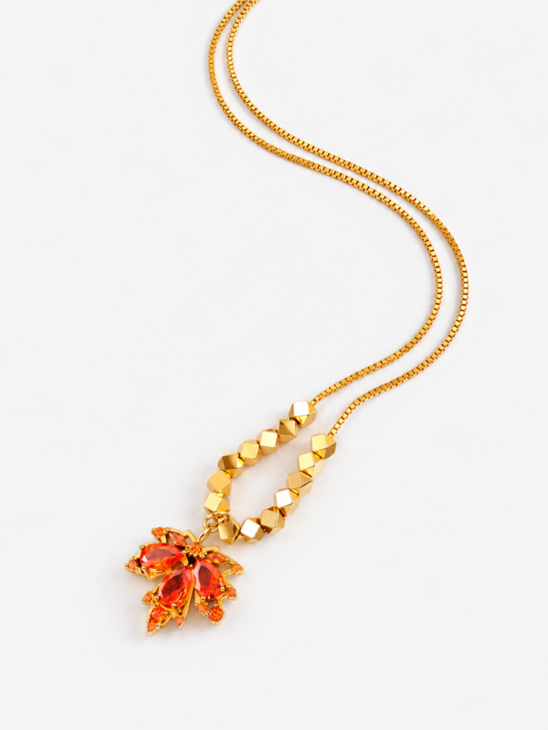 Herfst esdoorn stenen hanger ketting