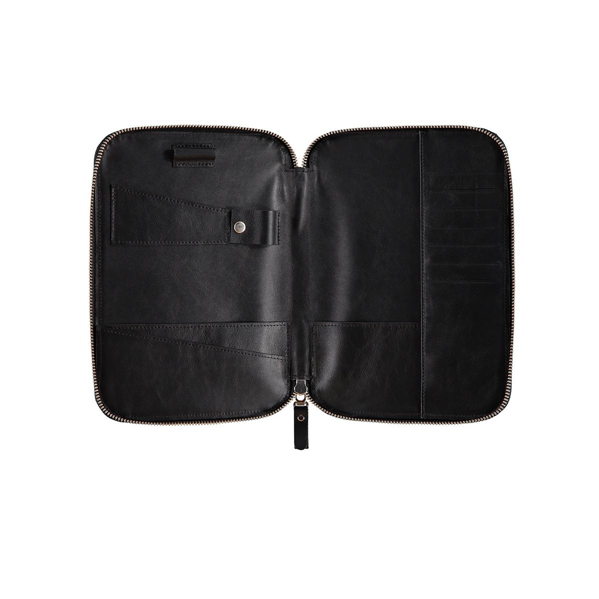 Estuche de viaje de cuero Lena - negro