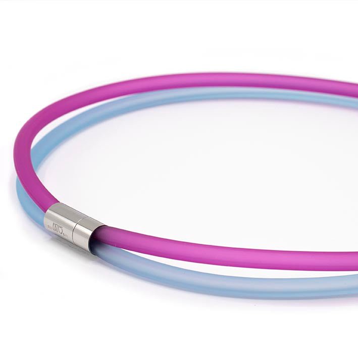 Gummikette, leuchtendes Pink/Aqua, 2-reihig