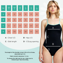 Femieko Thea Reusable Menstrual Swimsuit-Moderat absorption, 3-lags lækagebeskyttelse, sort
