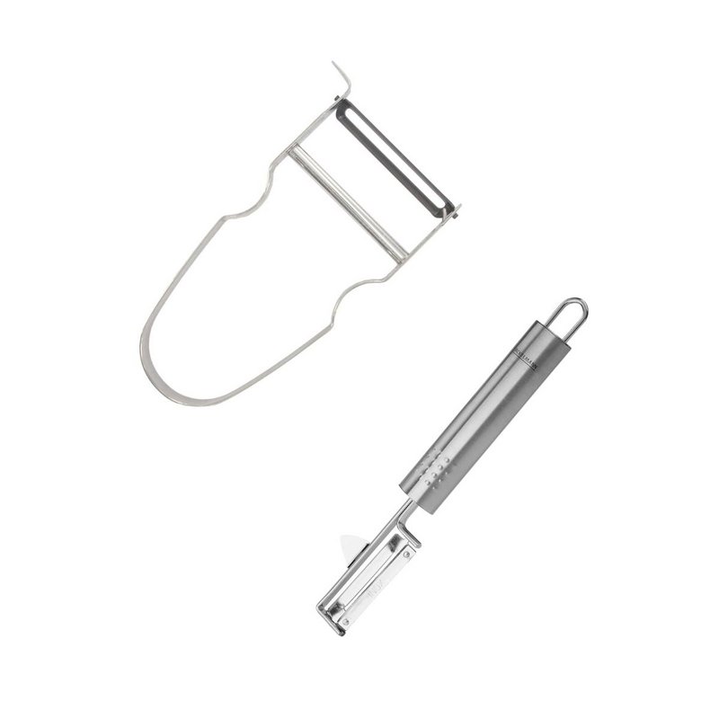 Duo Pendulum vegetable peeler and Castor stainless steel vegetable shaver Fackelmann