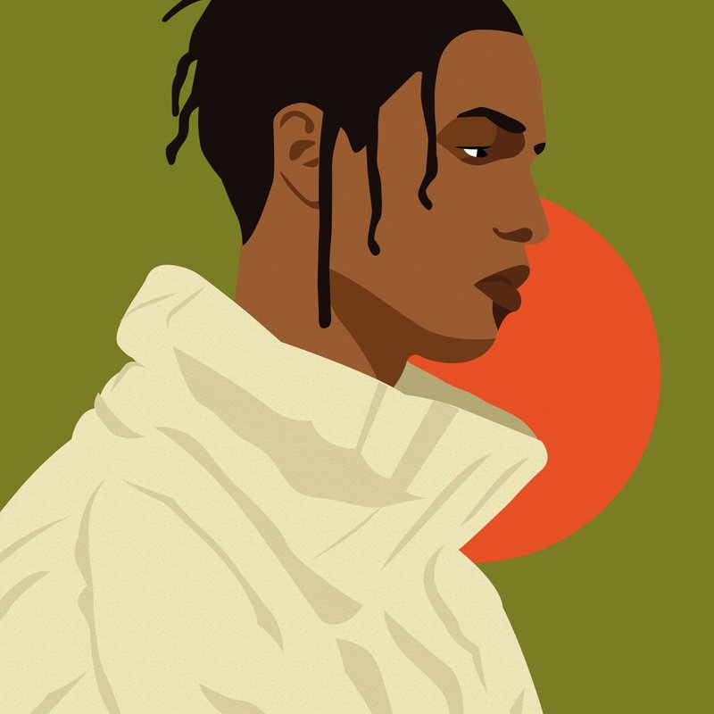 Poster "ASAP Rocky Green" - A4 & 30x40cm - Art print