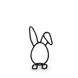  Black decorative Easter bunny statue, 10 cm tall, 5 cm diameter.