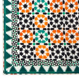 Islamic Art Square Silk Scarf Sabika Green