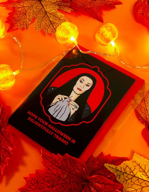 Delightfully Tragic Halloween Card