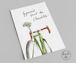Postkarte | Rennrad | Gegenwind formt den Charakter