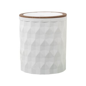 WHITE ACRYLIC BATHROOM TRASH BIN4.8L, PUSH BUTTON LID _°19X22CM ST86221