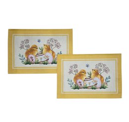 Küken-Ostern-Frühstücks-Tischset in Gobelin
