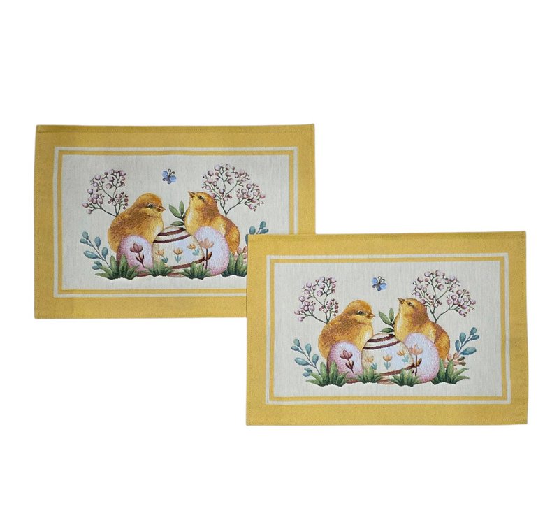 Küken-Ostern-Frühstücks-Tischset in Gobelin