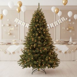 Albero di Natale artificiale illuminato Bristlecone Fir Green