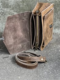 Handgemaakte lederen Crossbody tas