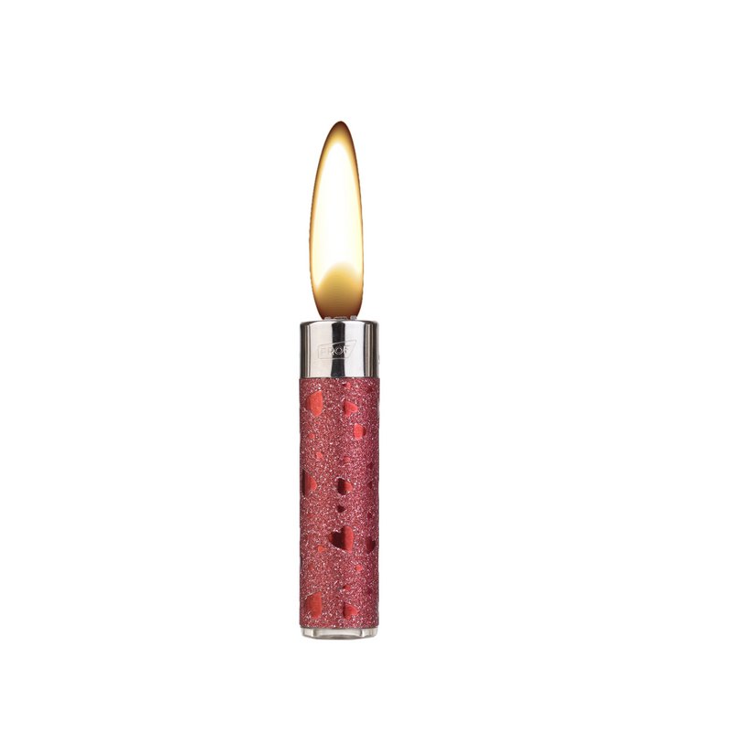 Briquet PROF Shiny Heart Rechargeable à Pierre