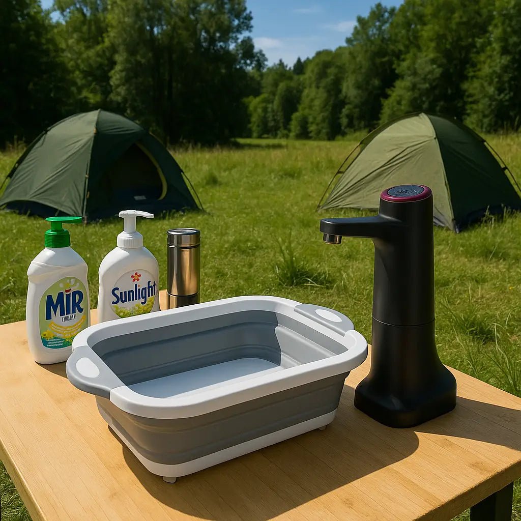 Zusammenklappbares Silikon-Campingwaschbecken – tragbares Schneidebrett