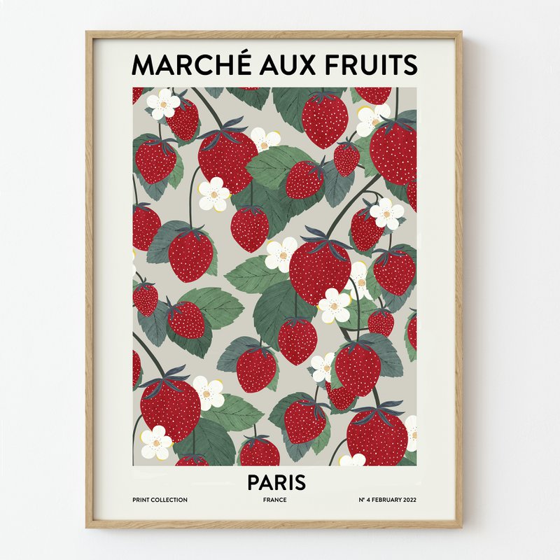 Fruit market Paris Art print
