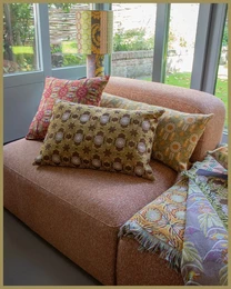 Coussin NIN-NIT Roses Classiques | 100% coton tissé | décoratif avec imprimé fleurs, roses et feuilles | rouge | Bordeaux | lilas | rose | vert | orange | multicolore | 50x50cm