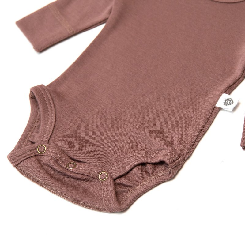 Langarm-Body aus Wolle – Merinowolle – Twilight Mauve