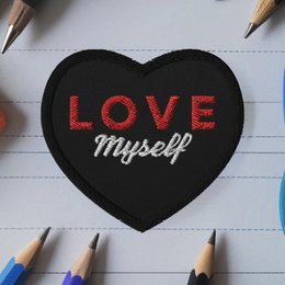 LOVE Myself Broderede patches Sort