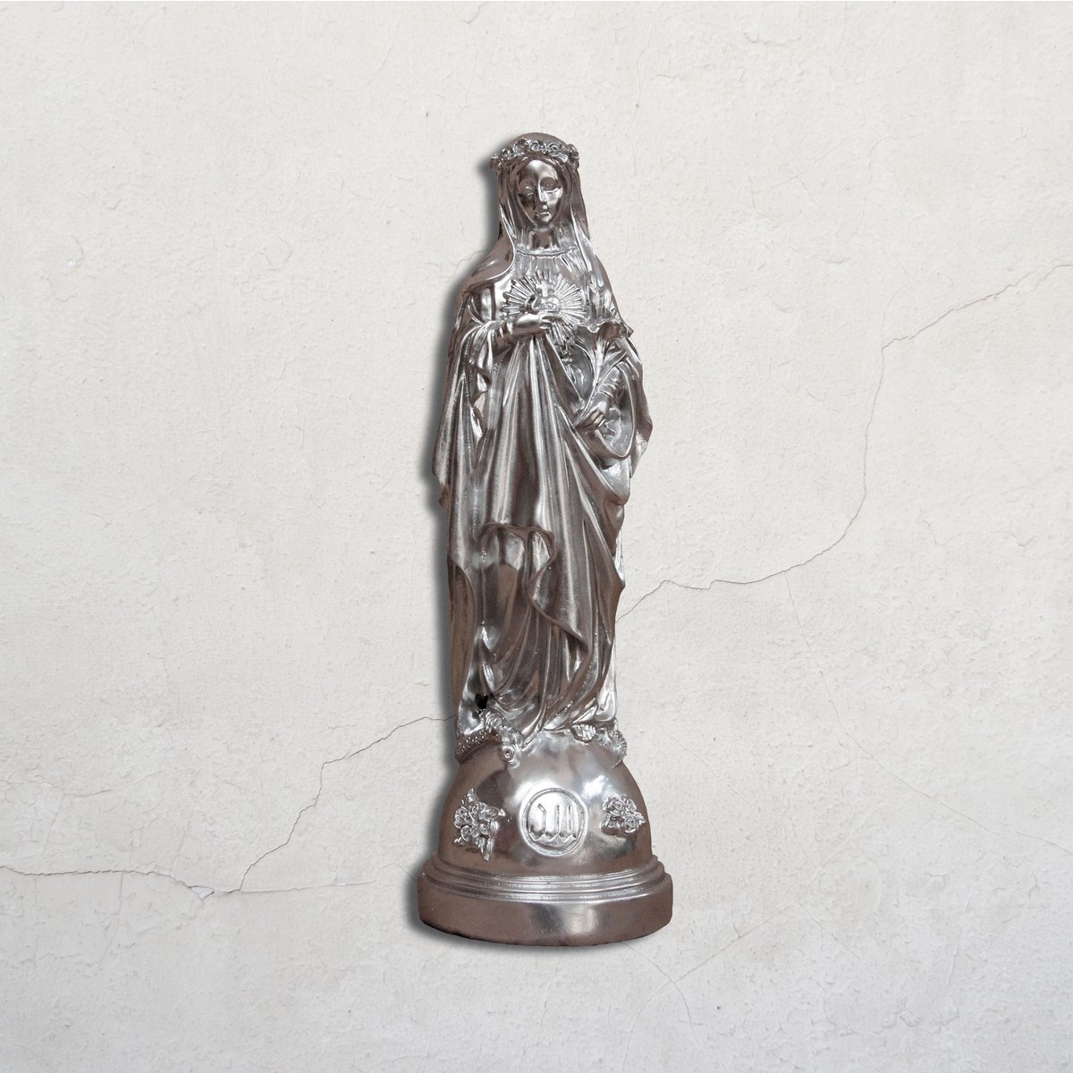 Statuette Mary med blomster