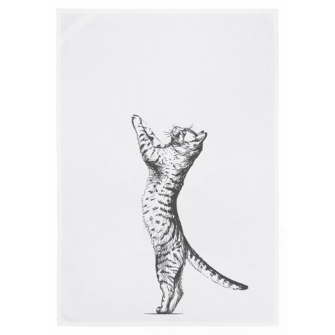 Witte theedoek, CAT, grijs