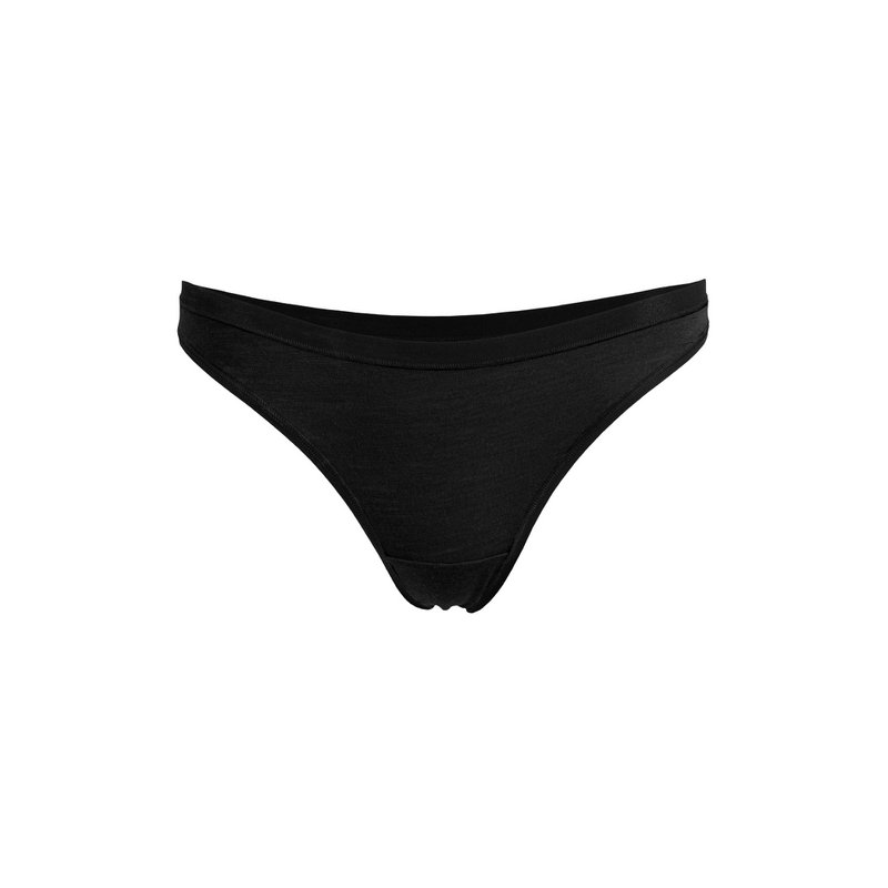 Damskie figi stringi Merino w kolorze czarnym