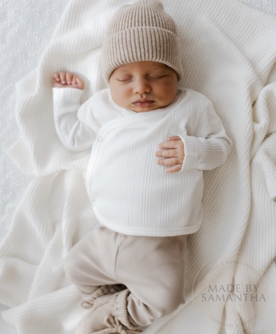 Merino baby beanie sand