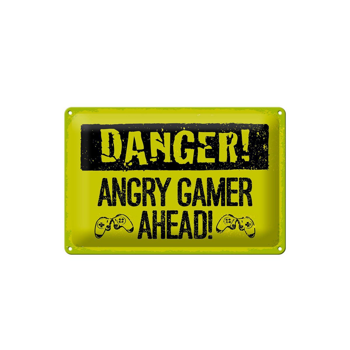Panneau en étain disant 20x30 cm Danger Angry Gamer Ahead panneau décoratif