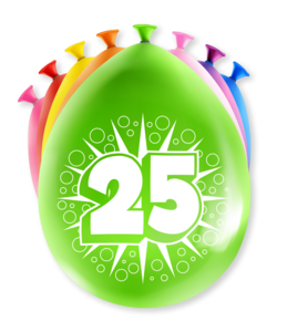 Fröhliche Partyballons – 25 Jahre