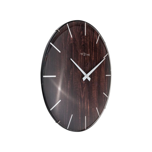 Horloge murale NeXtime Edge Wood Dome 35 cm marron